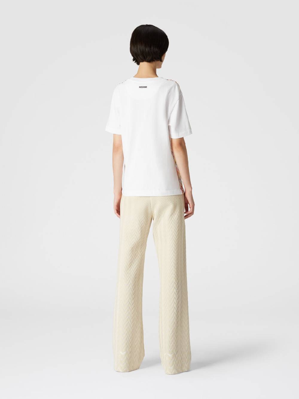 M Missoni T-shirt in jersey di cotone con inserti chevron Fino Al -60%