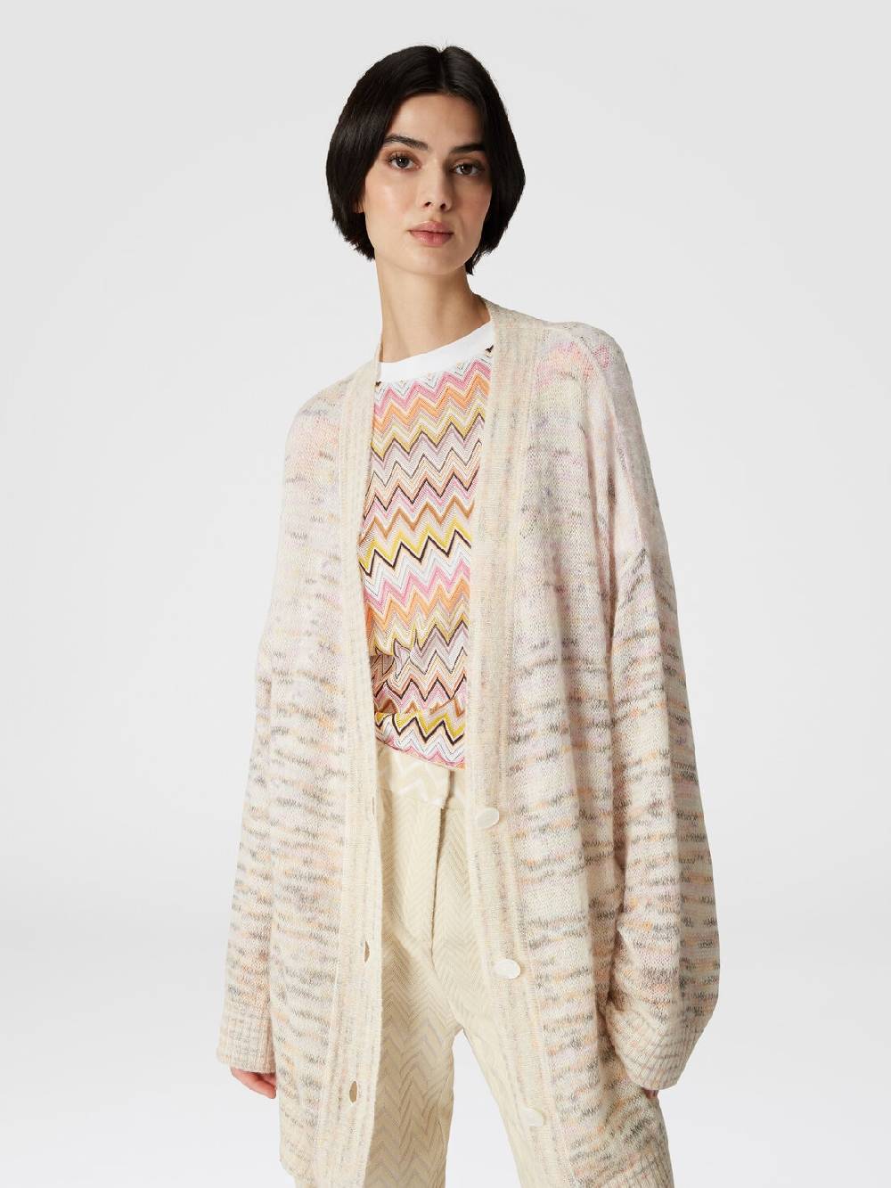 M Missoni T-shirt in jersey di cotone con inserti chevron Fino Al -60%