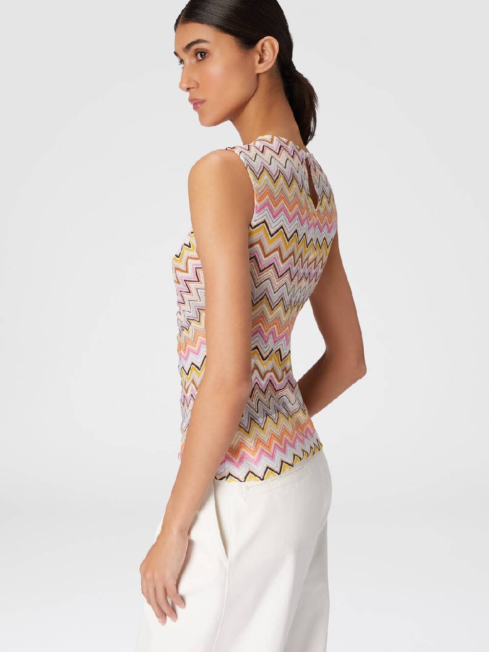 M Missoni Top senza maniche con scollatura arricciata Affare Del Giorno