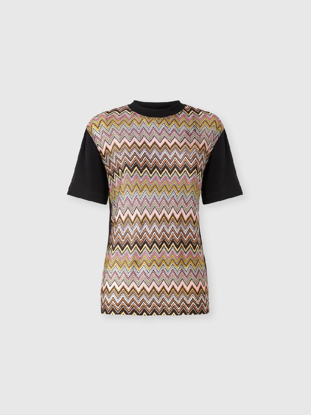 M Missoni T-shirt in jersey di cotone con inserti chevron Presa
