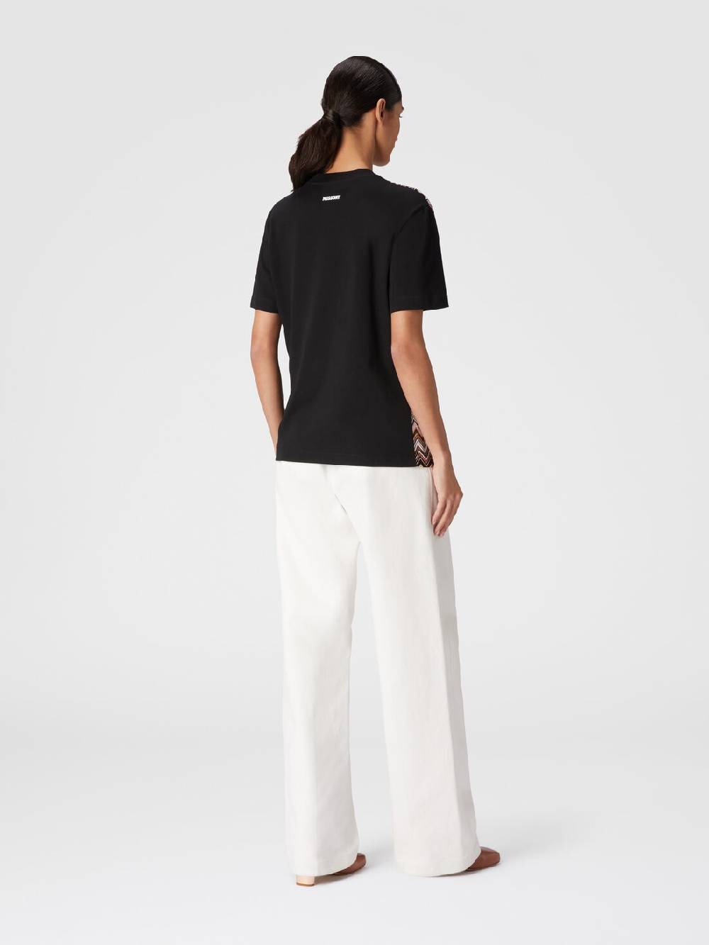 M Missoni T-shirt in jersey di cotone con inserti chevron Presa