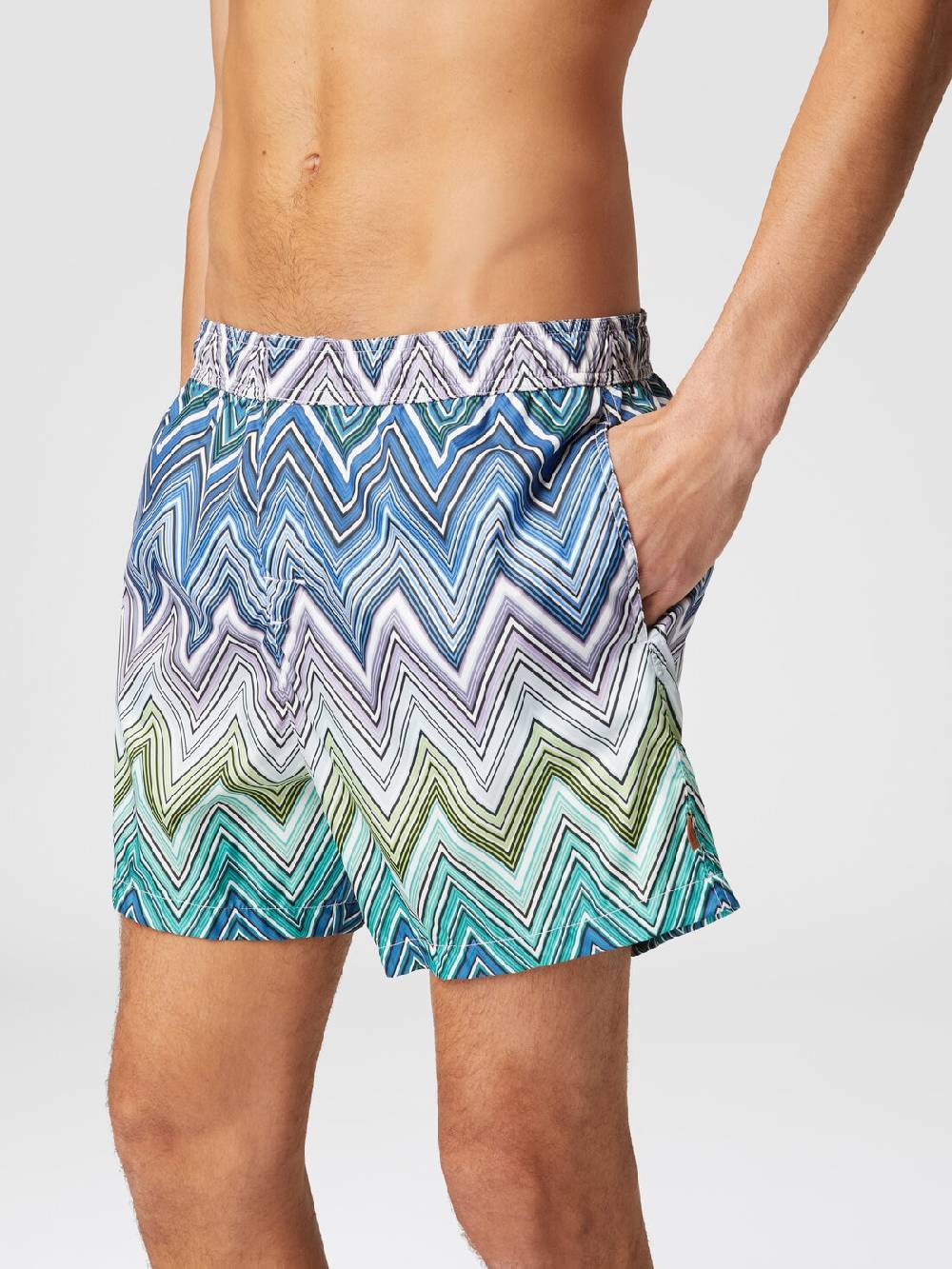M Missoni Boxer mare con stampa macro zig zag Offerta