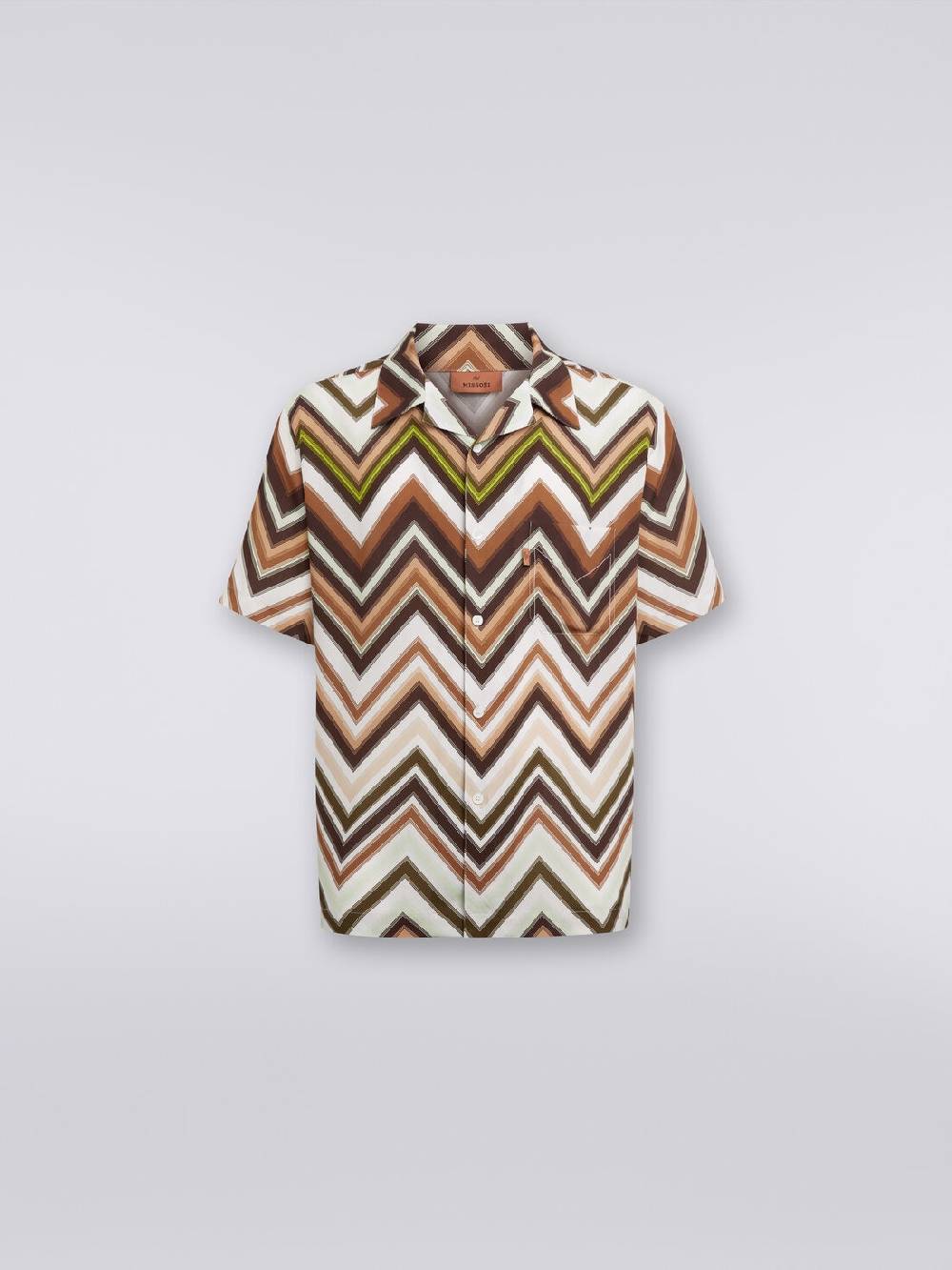 M Missoni Camicia a maniche corte in viscosa con stampa chevron Saldi