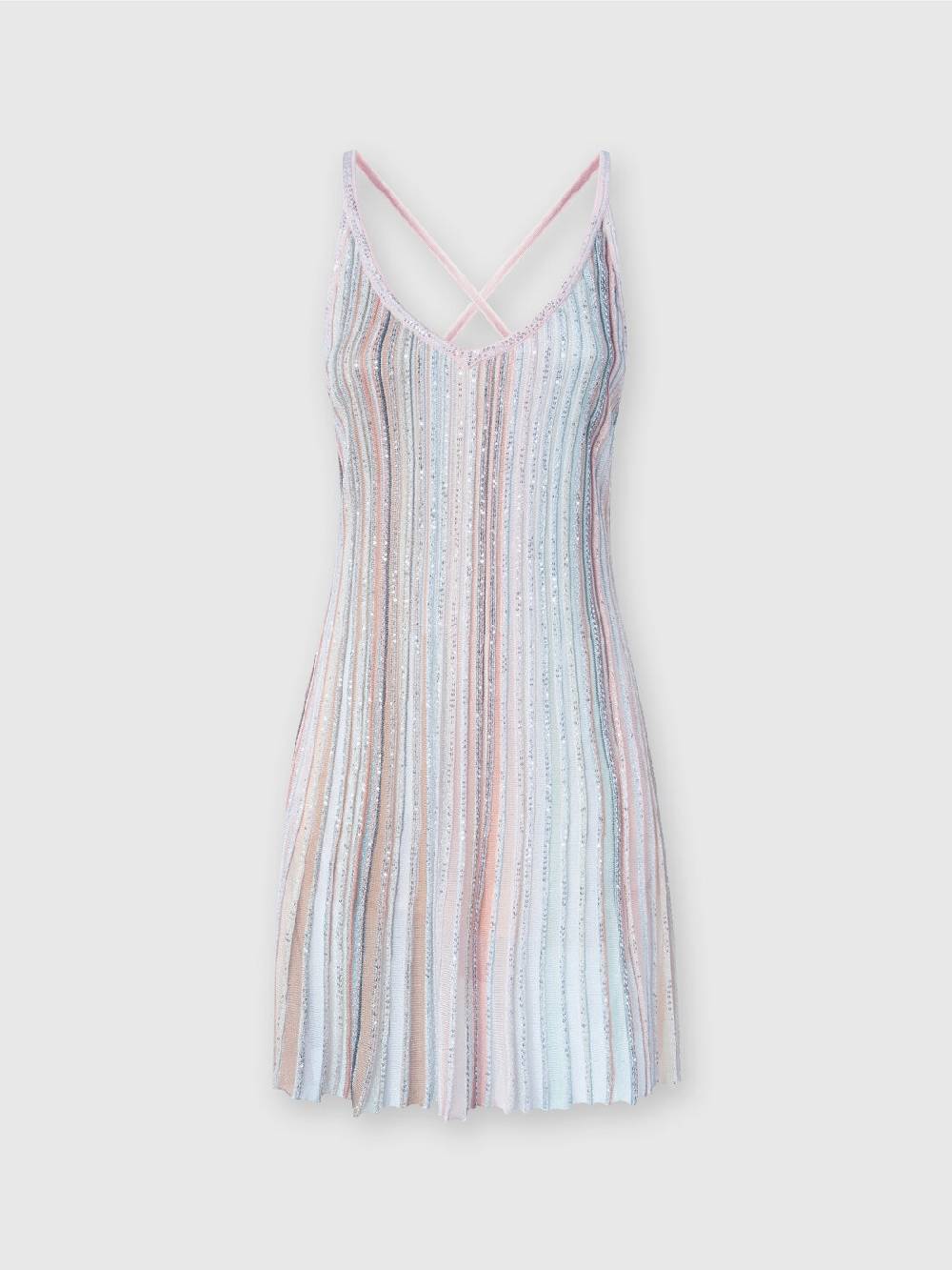 M Missoni Mini-abito in maglia a righe verticali con paillettes Outlet