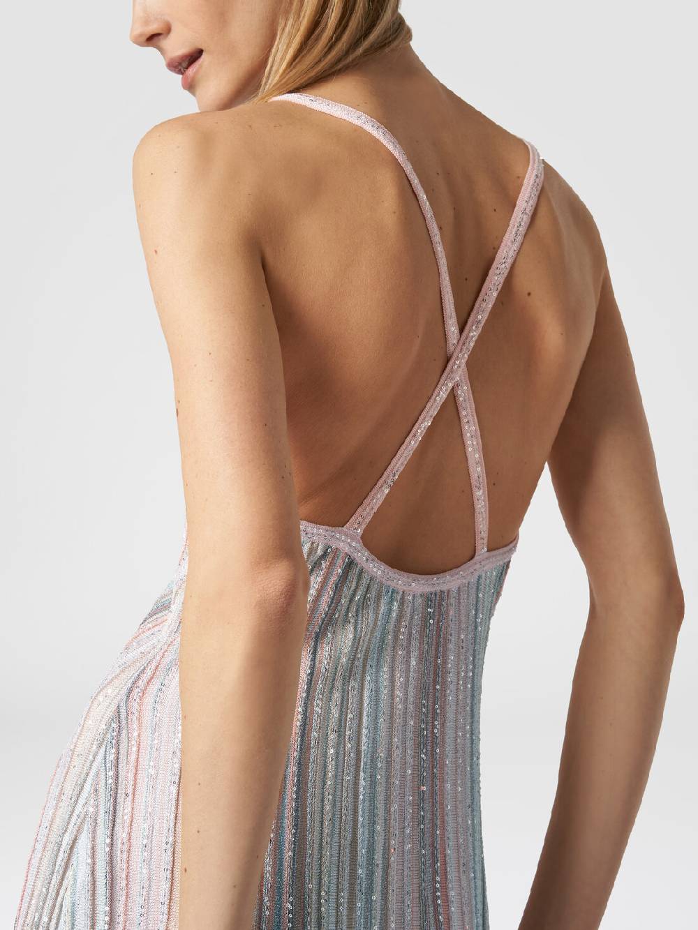 M Missoni Mini-abito in maglia a righe verticali con paillettes Outlet