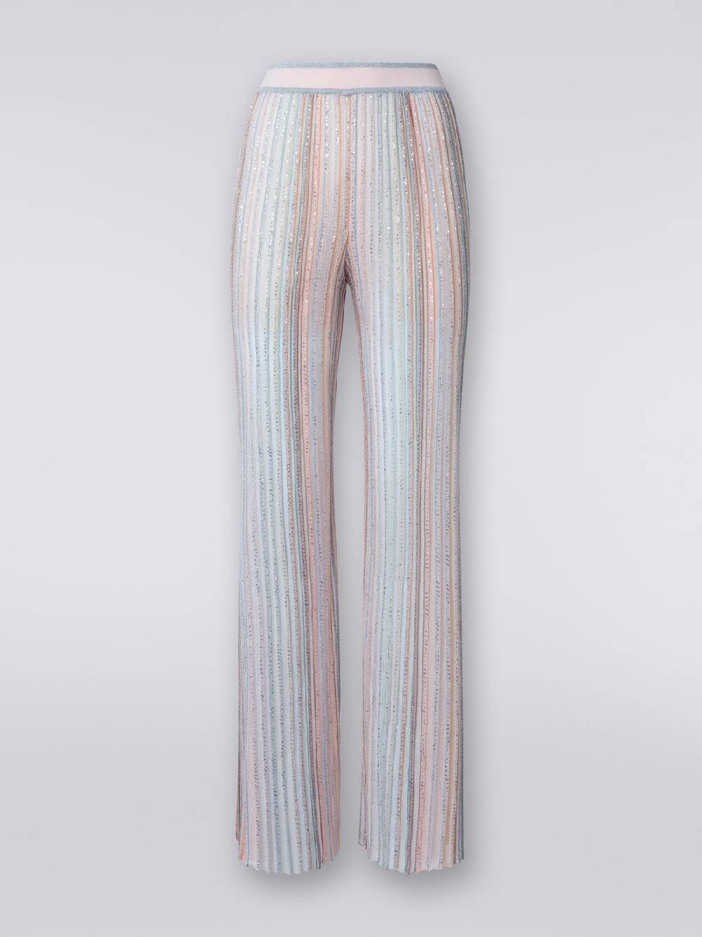 M Missoni Pantaloni in maglia a righe verticali con paillettes In Vendita