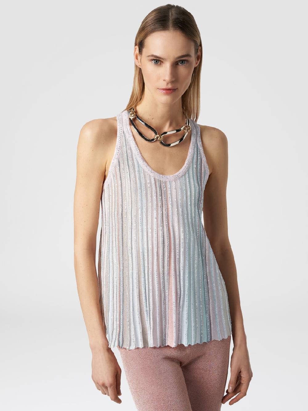 M Missoni Canottiera in maglia a righe verticali con paillettes Hotsell
