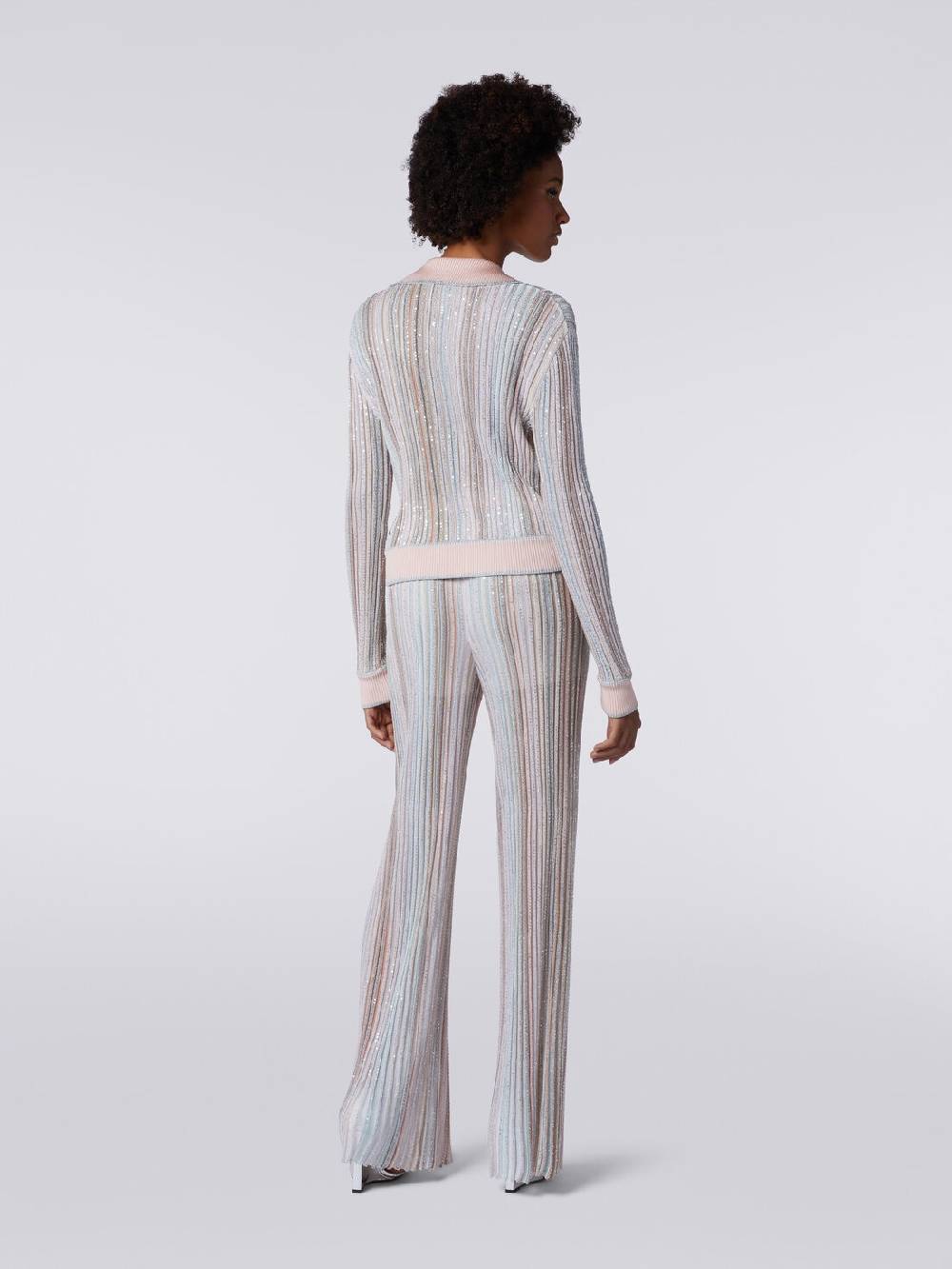 M Missoni Top a maniche lunghe con righe verticali e paillettes Vendita Calda
