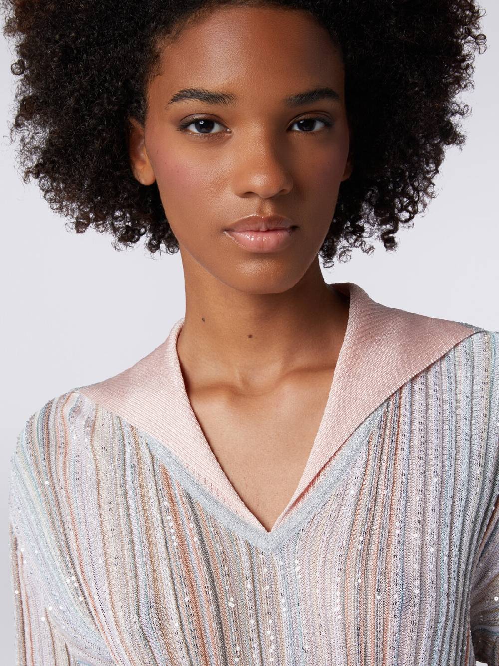 M Missoni Top a maniche lunghe con righe verticali e paillettes Vendita Calda