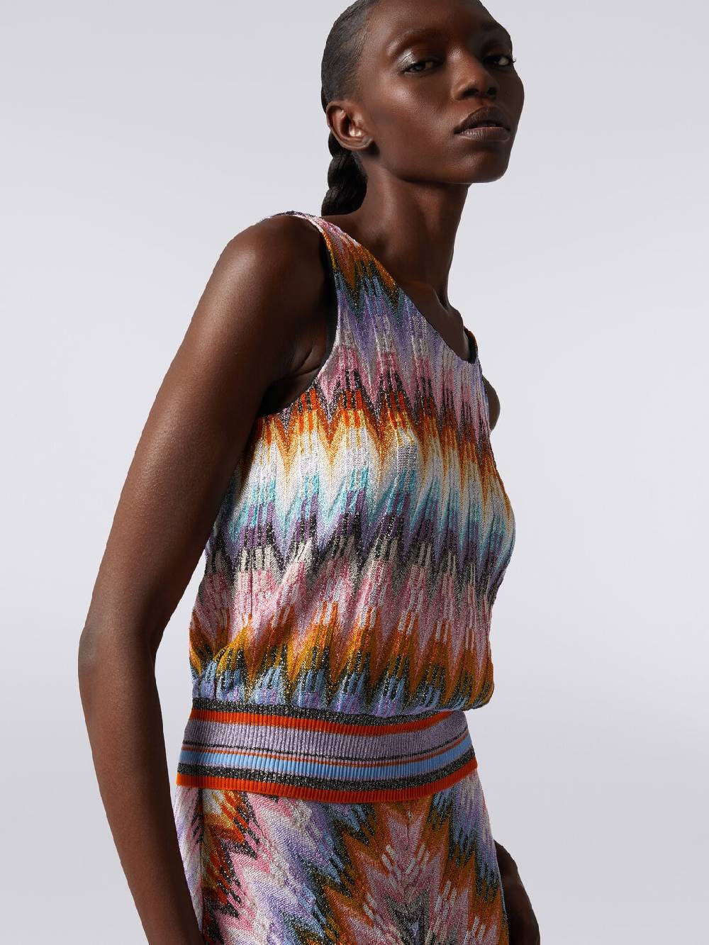 M Missoni Top senza maniche in viscosa zig zag con lurex I Più Venduti