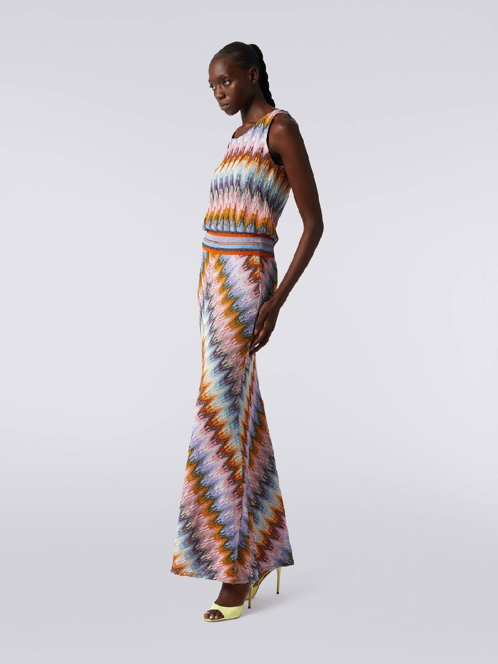 M Missoni Gonna lunga svasata in viscosa zig zag con lurex Vendite Flash