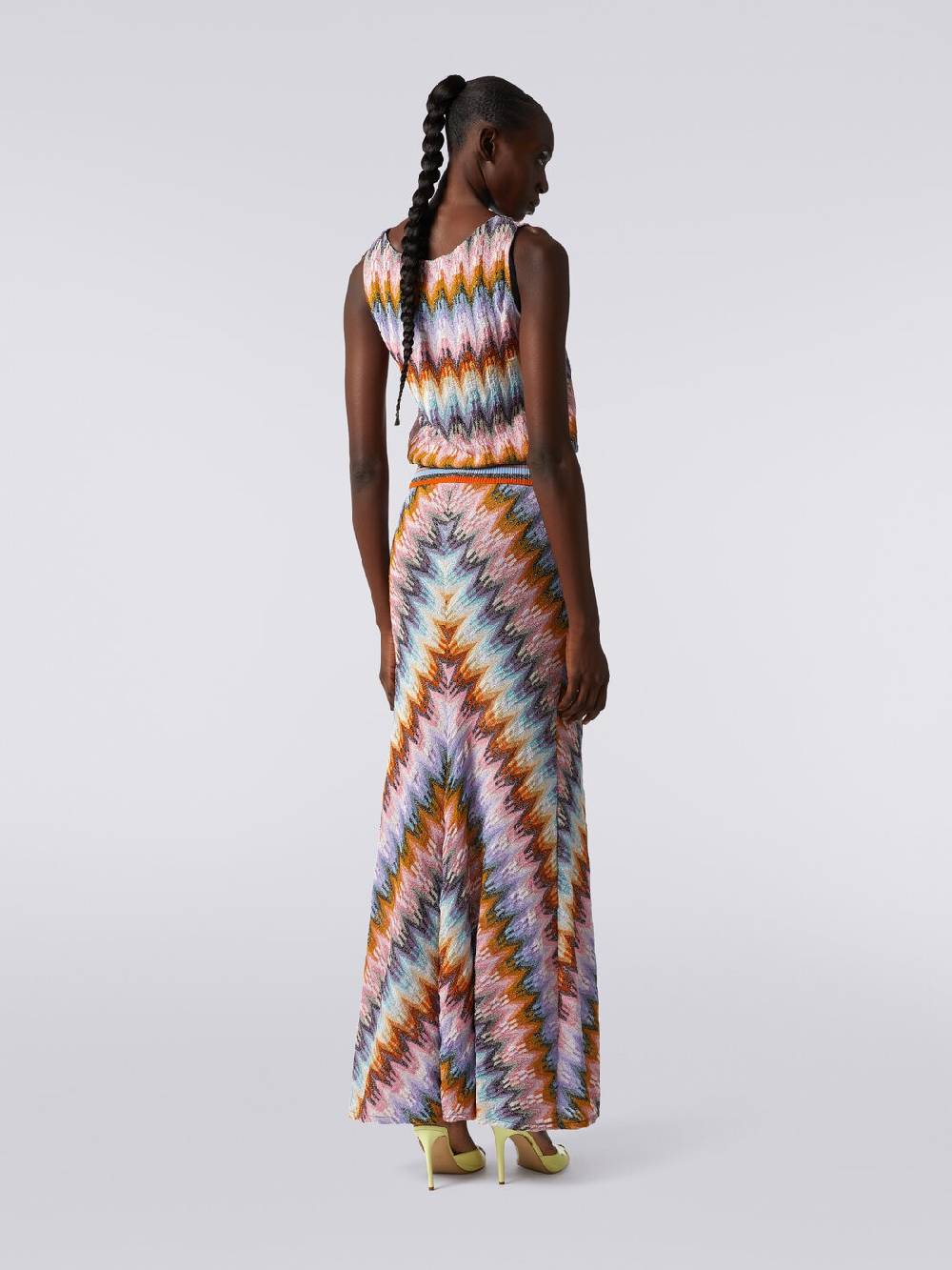 M Missoni Gonna lunga svasata in viscosa zig zag con lurex Vendite Flash