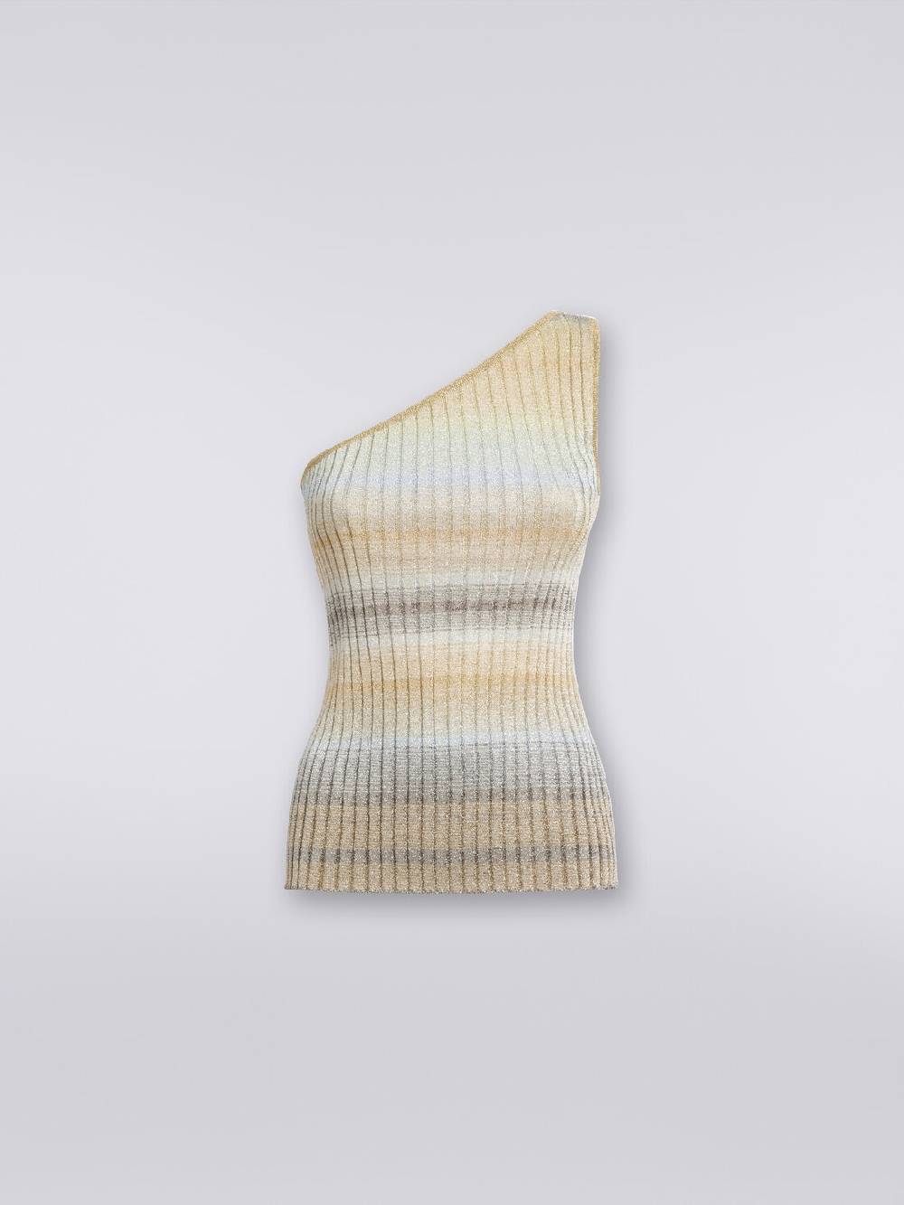 M Missoni Top monospalla in viscosa lamé a costine Negozio