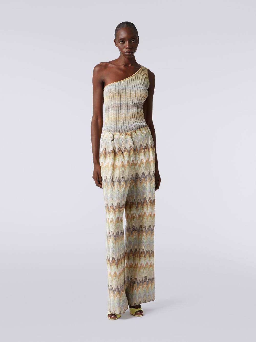 M Missoni Pantaloni classici in viscosa zig zag con lurex In Saldo