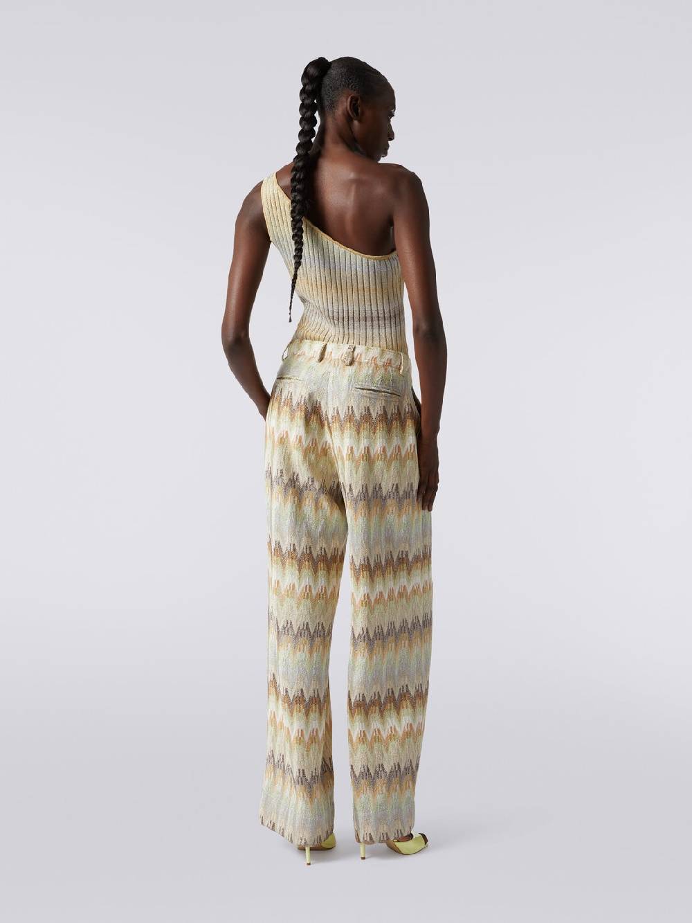 M Missoni Pantaloni classici in viscosa zig zag con lurex In Saldo