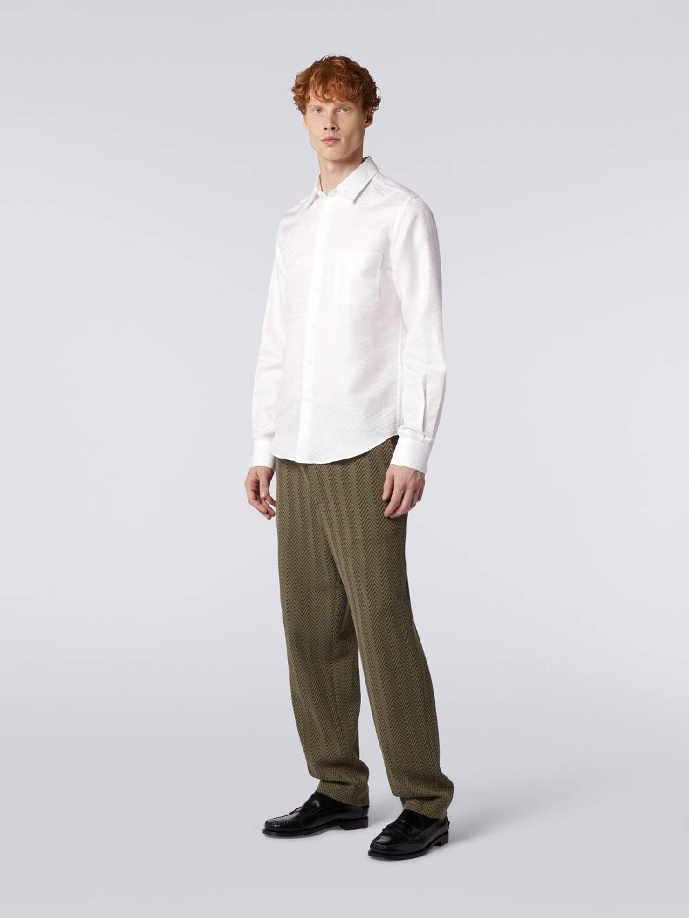 M Missoni Camicia a maniche lunghe in misto cotone con motivo zig zag Promozione Limitata