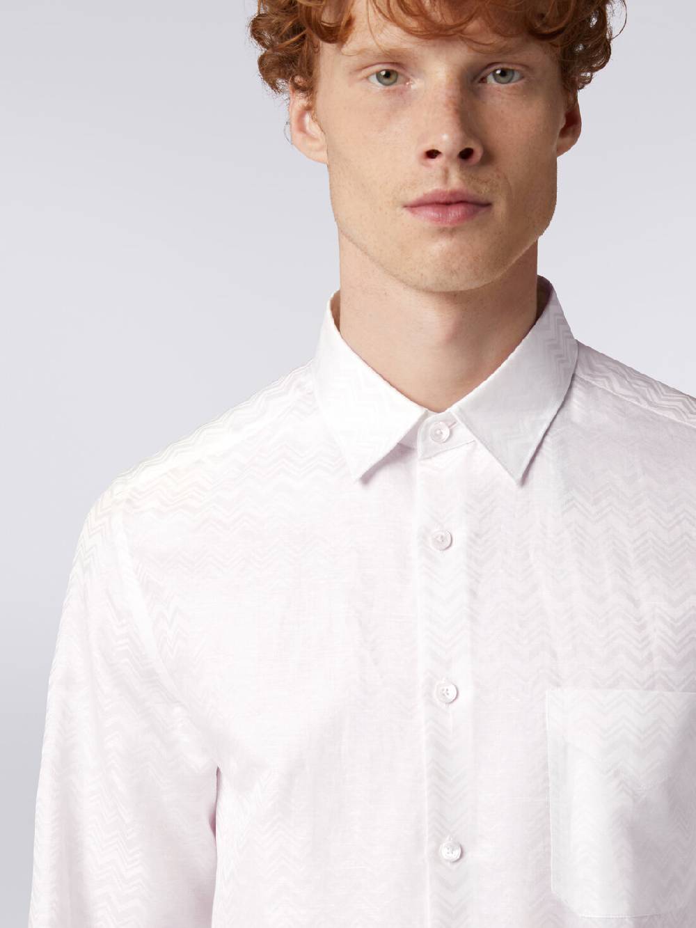 M Missoni Camicia a maniche lunghe in misto cotone con motivo zig zag Promozione Limitata