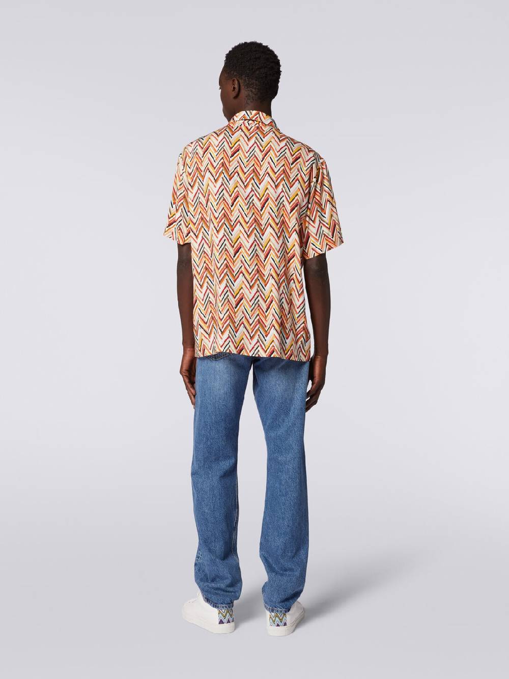 M Missoni Camicia a maniche corte in viscosa con stampa zig zag Shopping Online