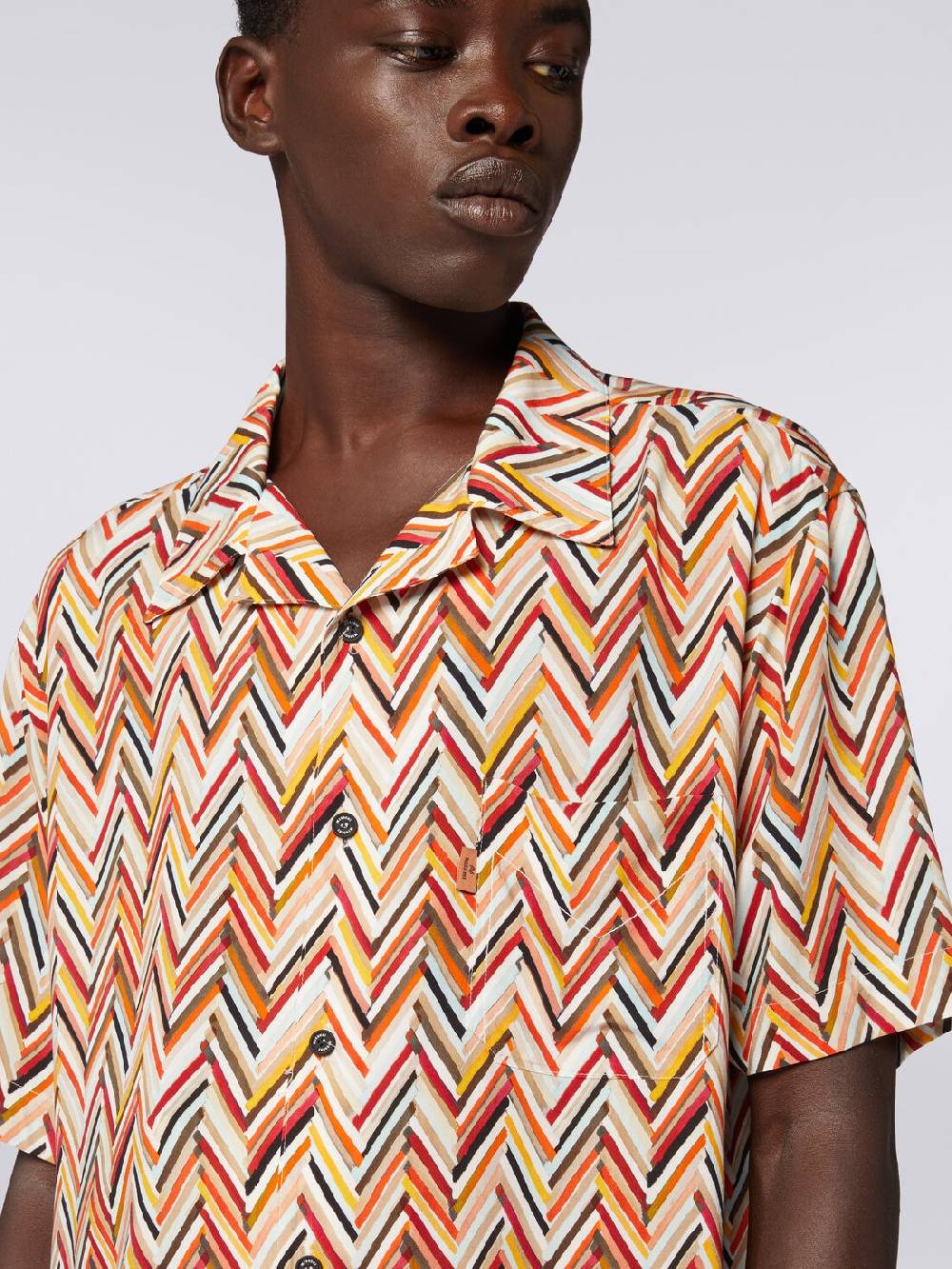 M Missoni Camicia a maniche corte in viscosa con stampa zig zag Shopping Online