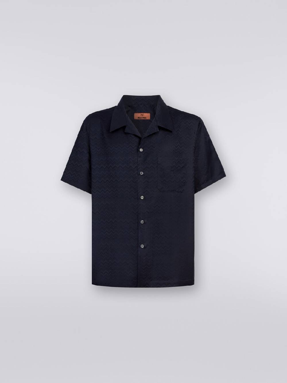 M Missoni Camicia a maniche corte modello bowling in misto cotone chevron Online
