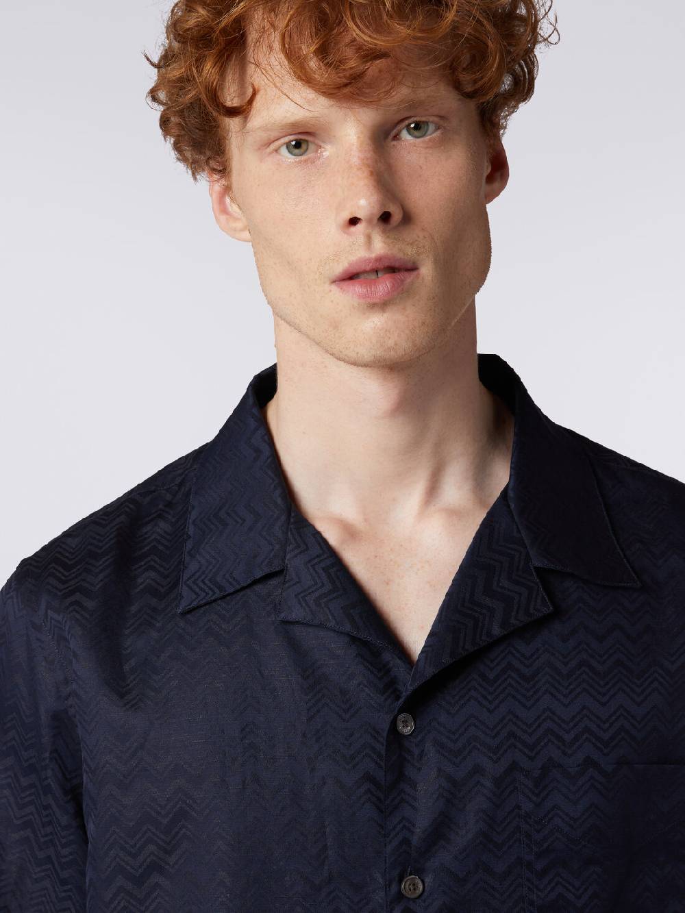 M Missoni Camicia a maniche corte modello bowling in misto cotone chevron Online