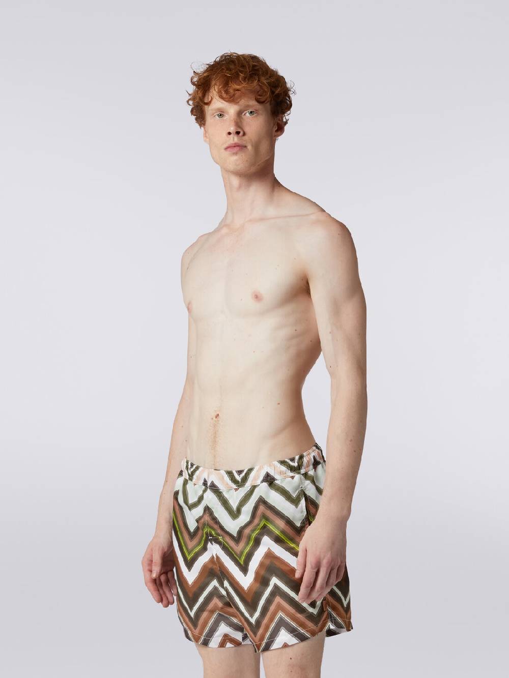 M Missoni Boxer mare in nylon con macro-zig zag in gradazione In Vendita