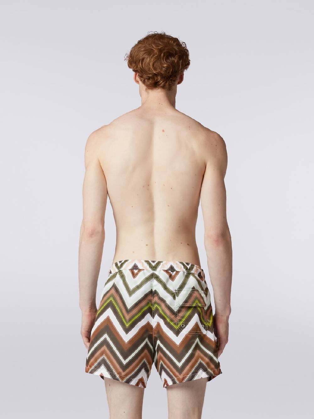 M Missoni Boxer mare in nylon con macro-zig zag in gradazione In Vendita
