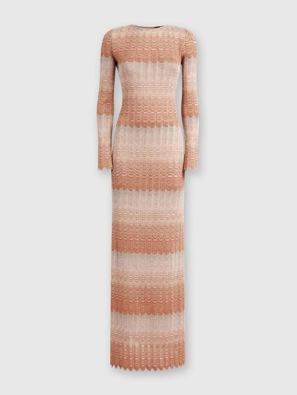 M Missoni Abito lungo con motivo greca lamé Nuovo