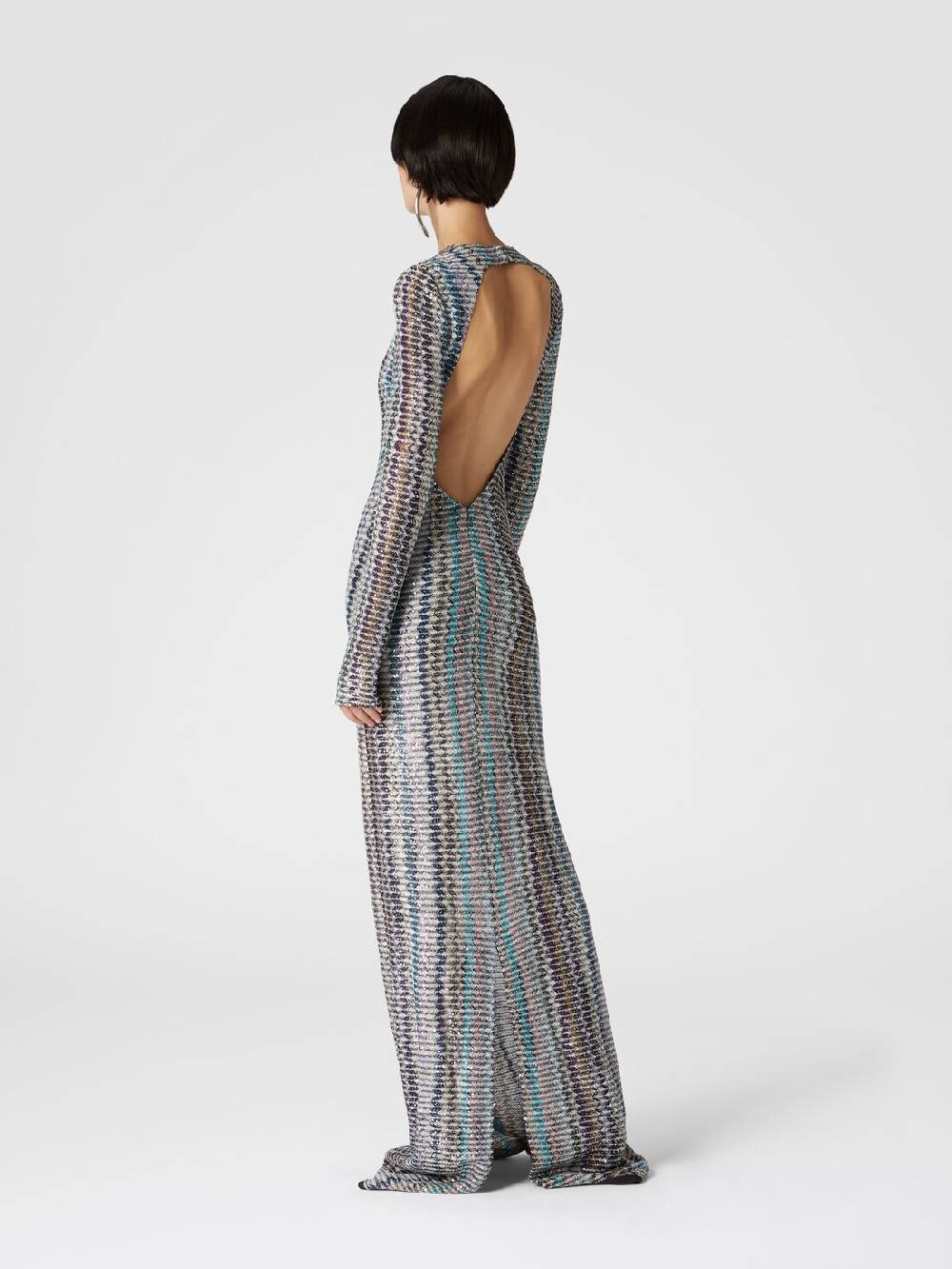 M Missoni Abito lungo con paillettes e dettaglio cut out Pezzi Unici