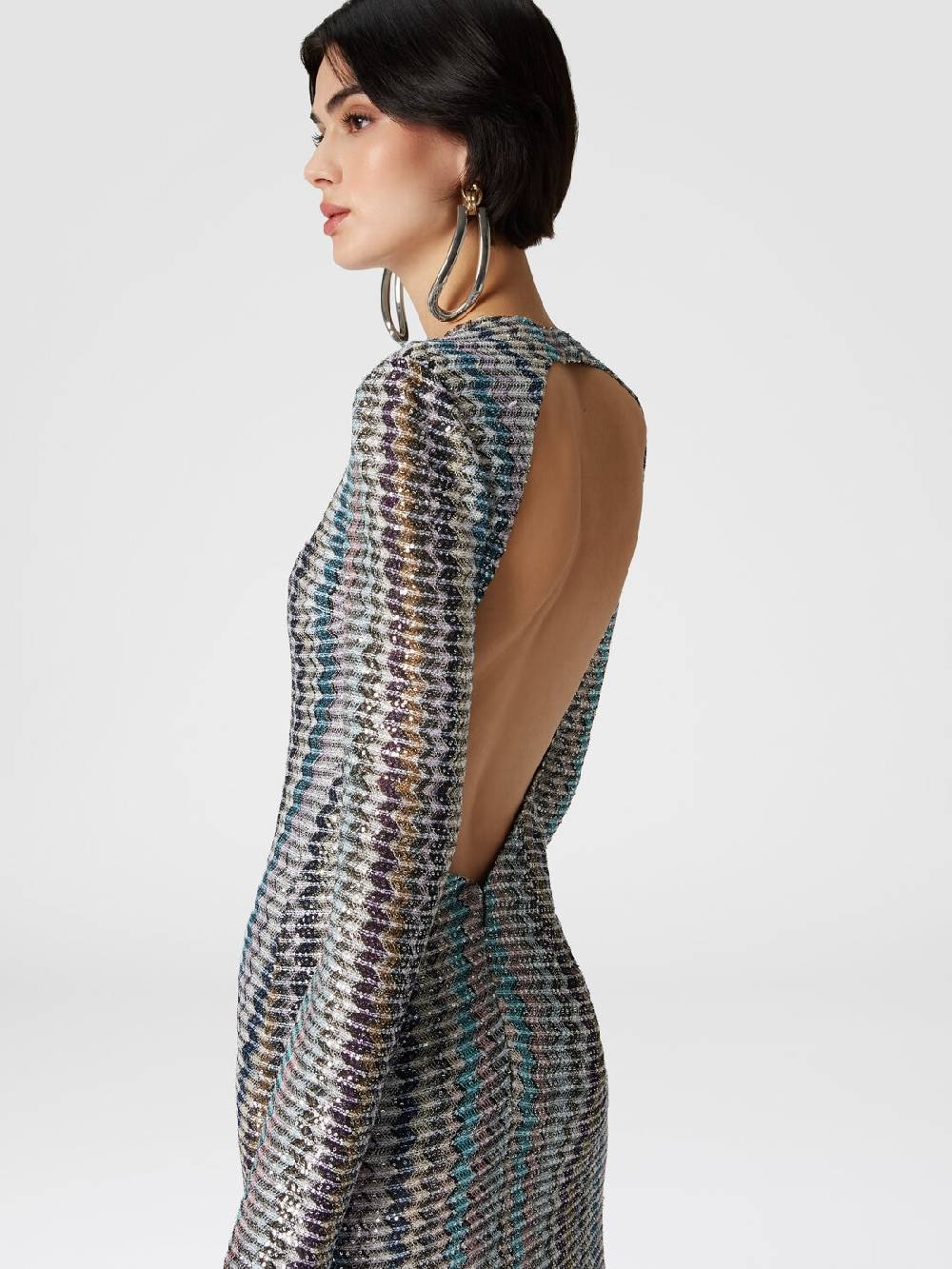 M Missoni Abito lungo con paillettes e dettaglio cut out Pezzi Unici