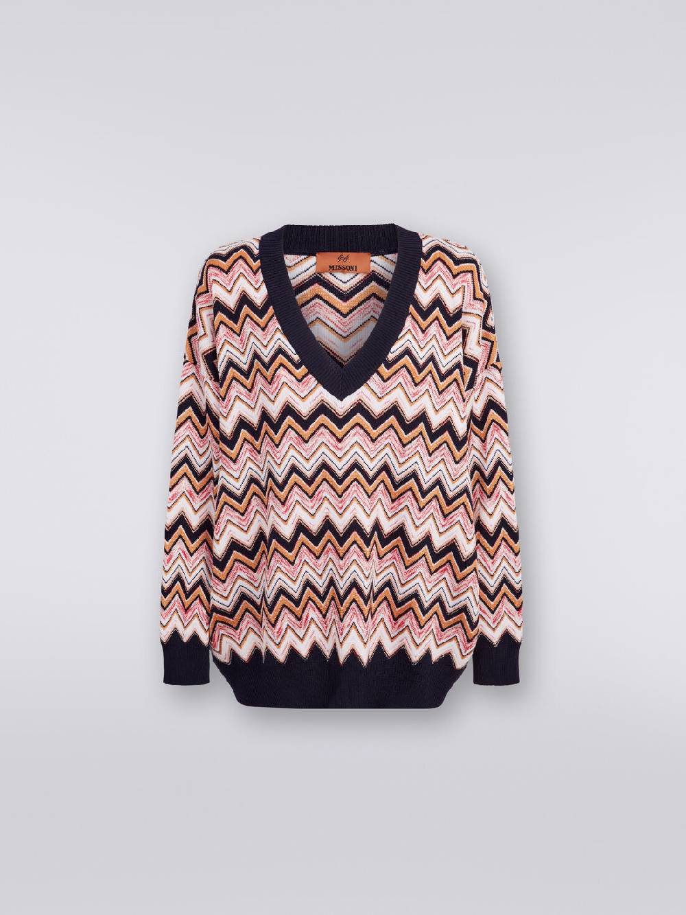 M Missoni Maglia oversize zig zag con profili a contrasto Qualità Garantita