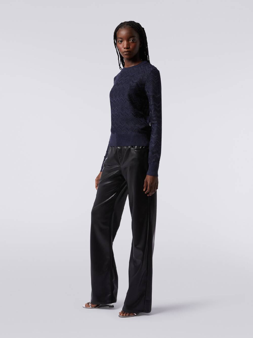 M Missoni Pullover girocollo in viscosa e lana chevron Negozi Online