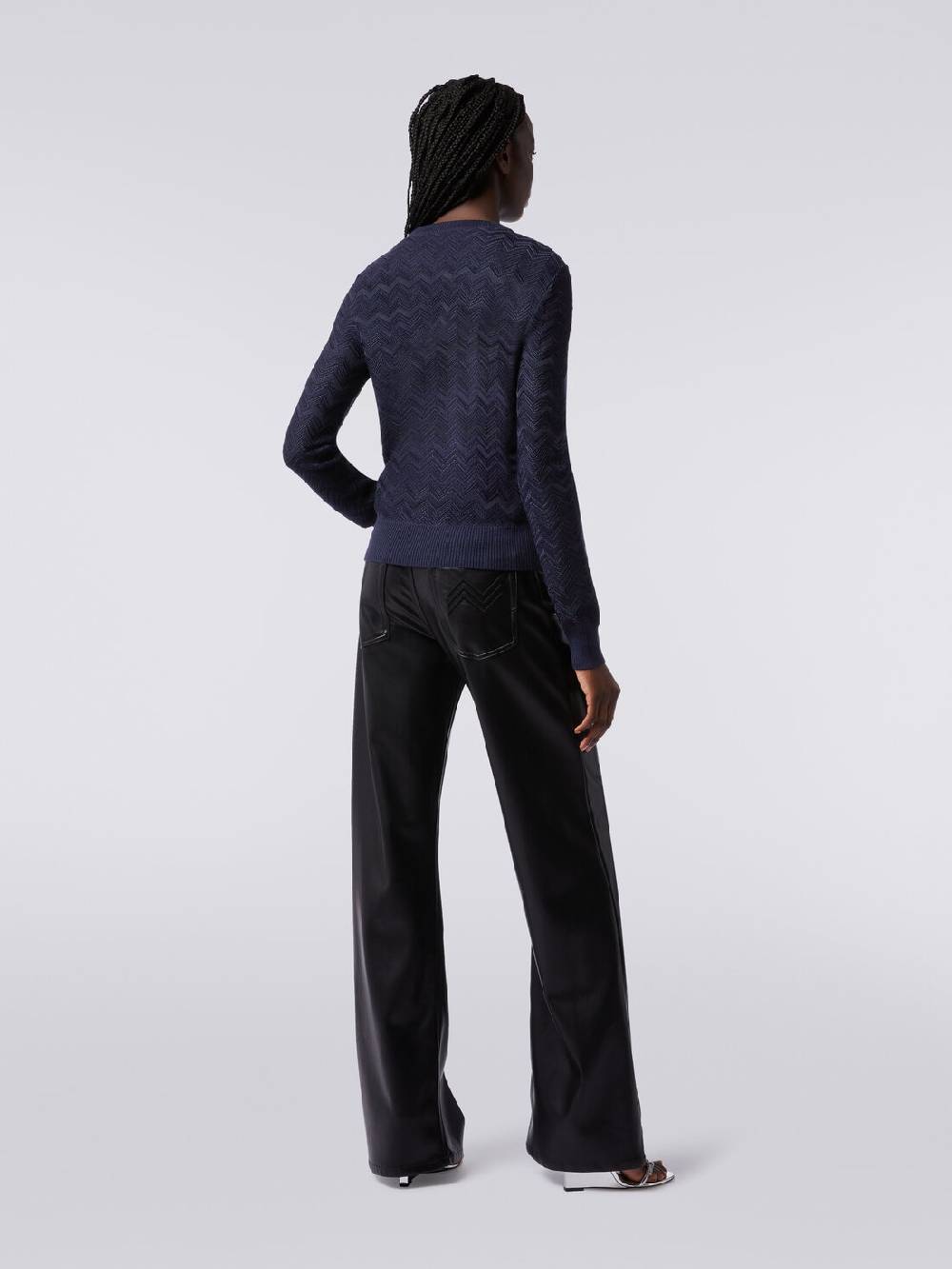 M Missoni Pullover girocollo in viscosa e lana chevron Negozi Online