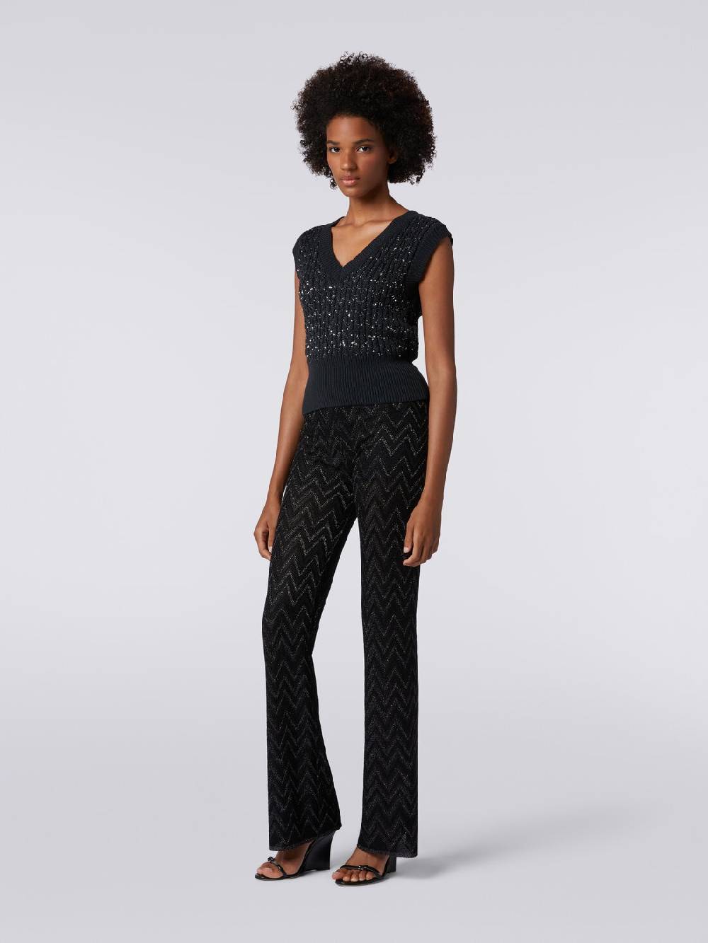 M Missoni Gilet in misto cotone con paillettes e lavorazione a treccia Acquista Ora