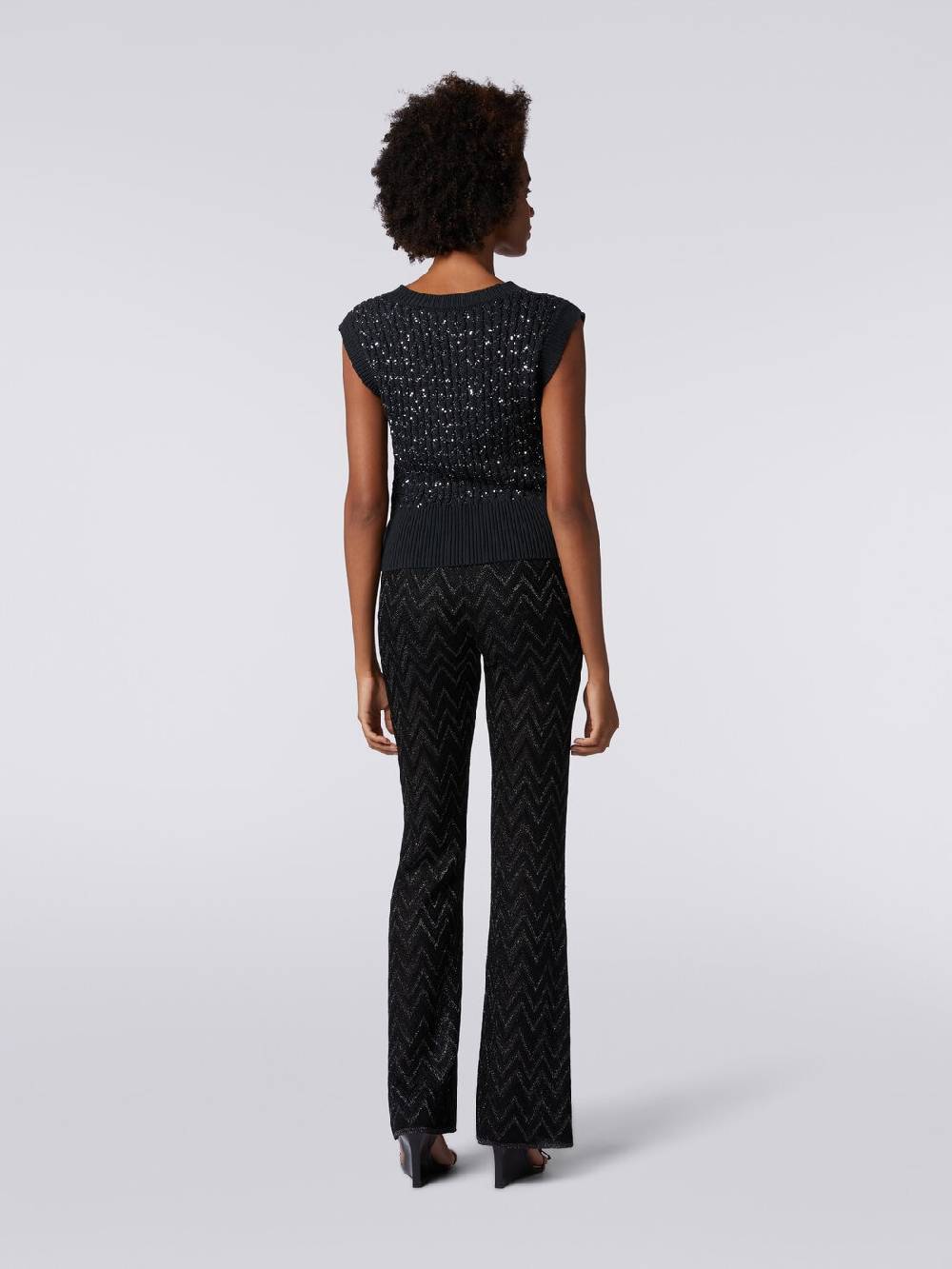 M Missoni Gilet in misto cotone con paillettes e lavorazione a treccia Acquista Ora