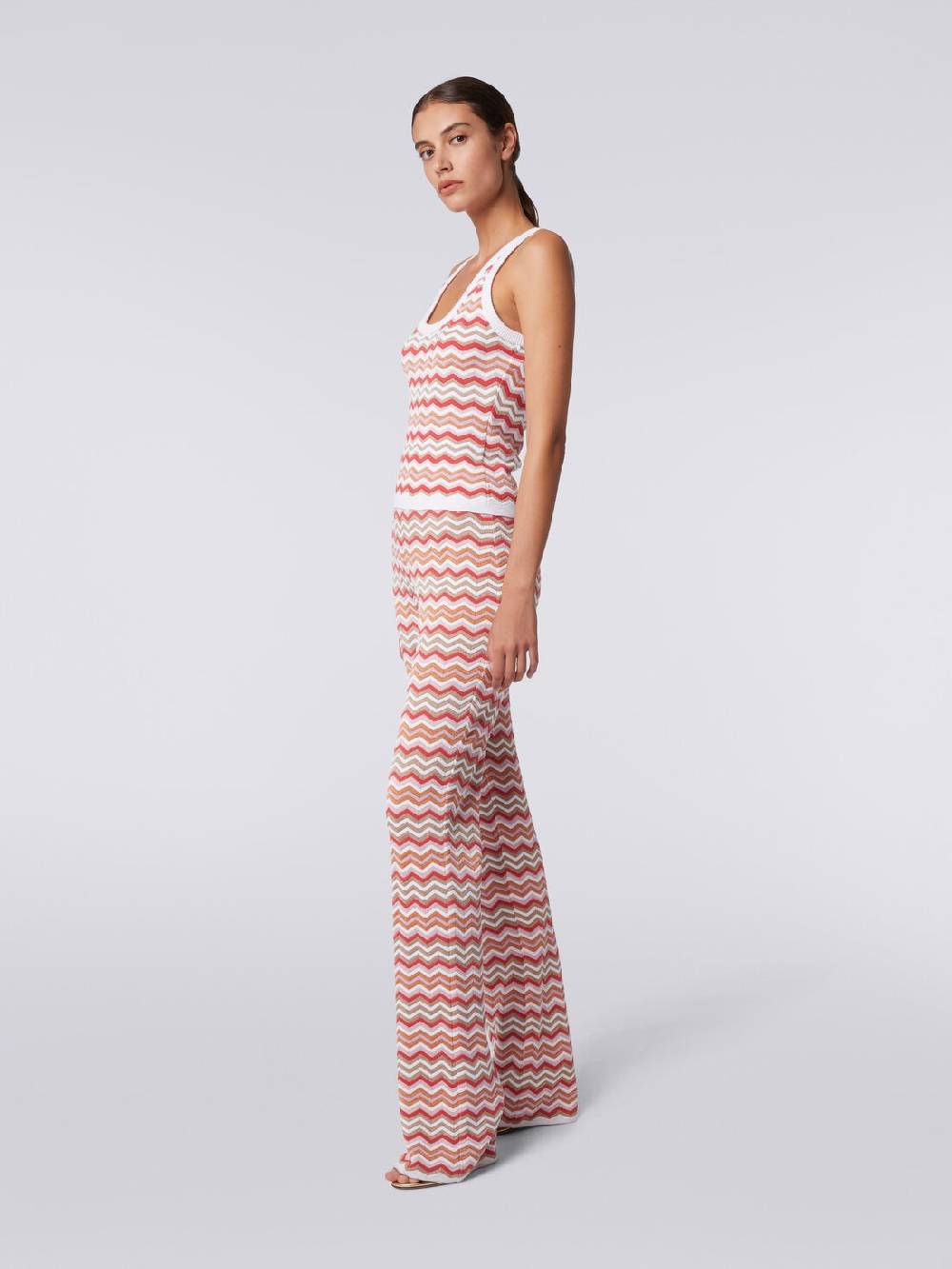 M Missoni Pantaloni in maglia di cotone e viscosa zig zag Affare Del Giorno