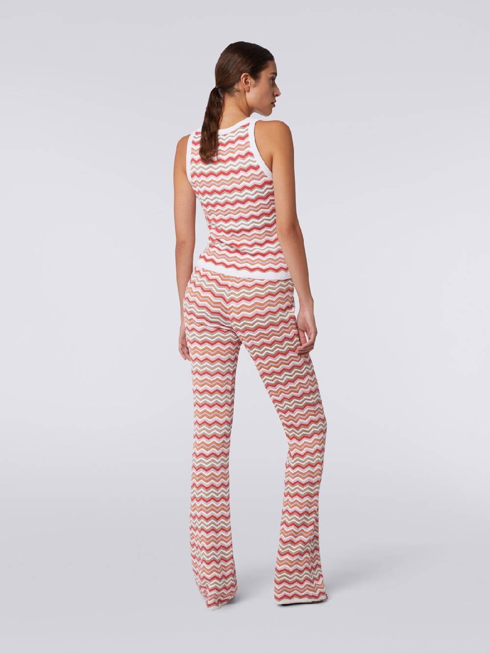 M Missoni Pantaloni in maglia di cotone e viscosa zig zag Affare Del Giorno