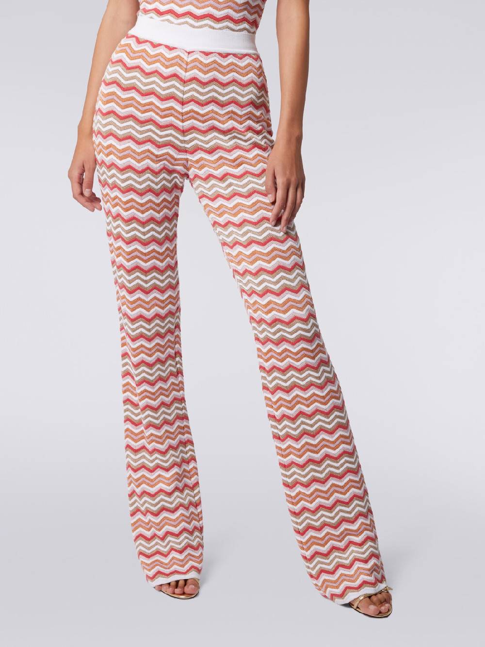 M Missoni Pantaloni in maglia di cotone e viscosa zig zag Affare Del Giorno