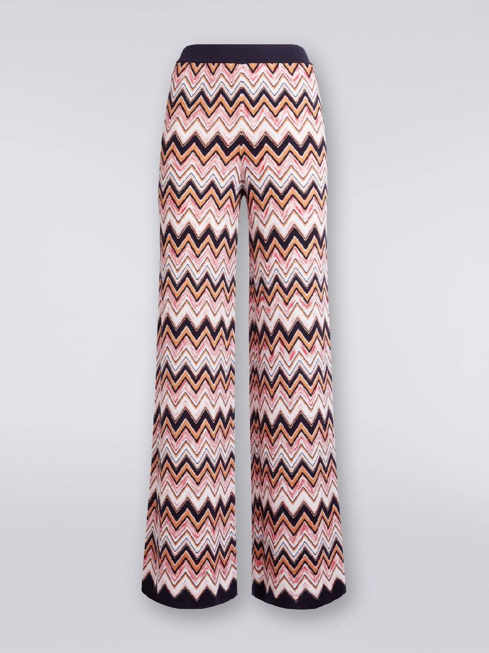 M Missoni Pantaloni a palazzo in lana e viscosa chevron Prezzo Ridotto