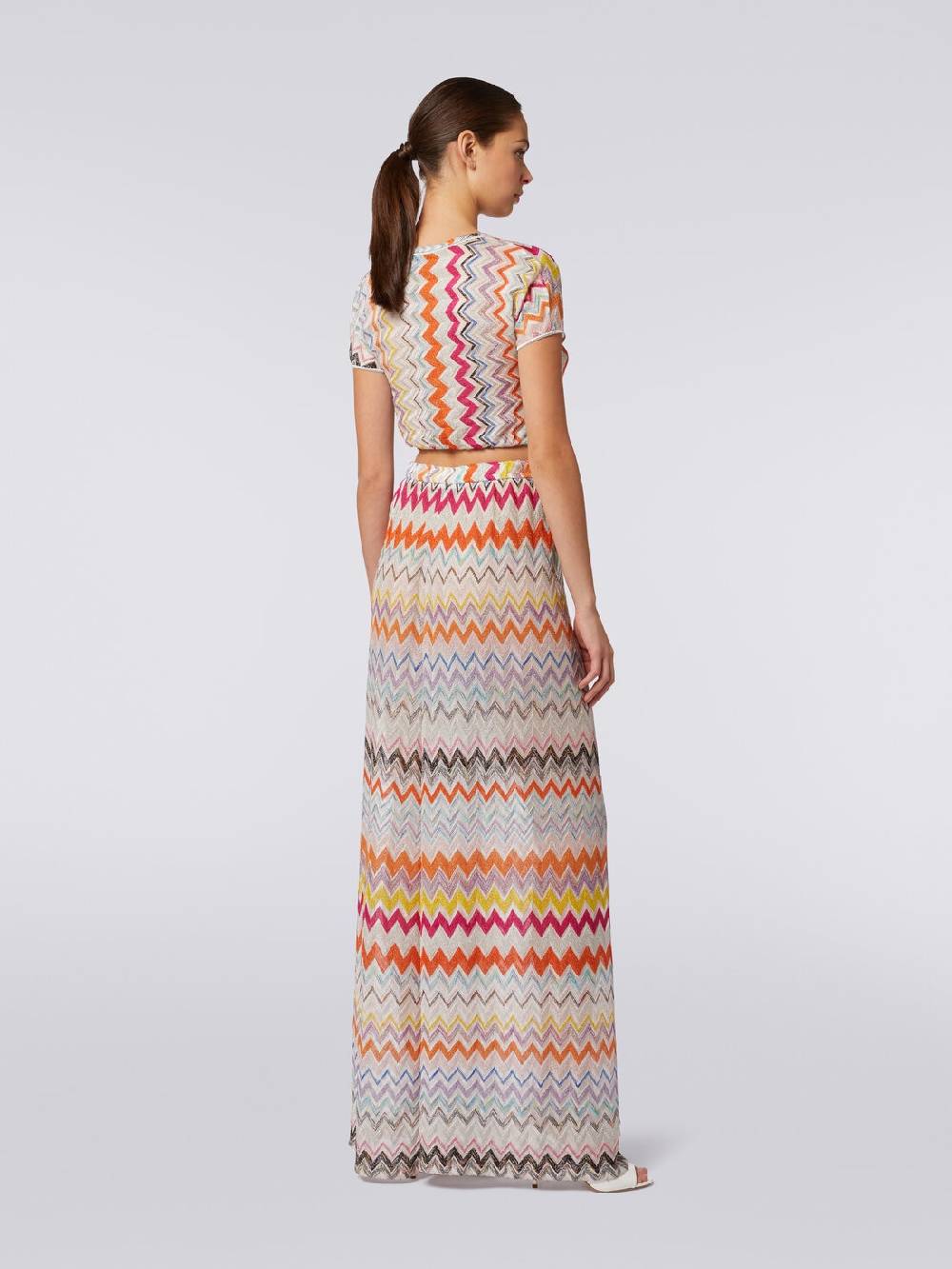 M Missoni Pantaloni a palazzo in misto viscosa chevron lamé Presa