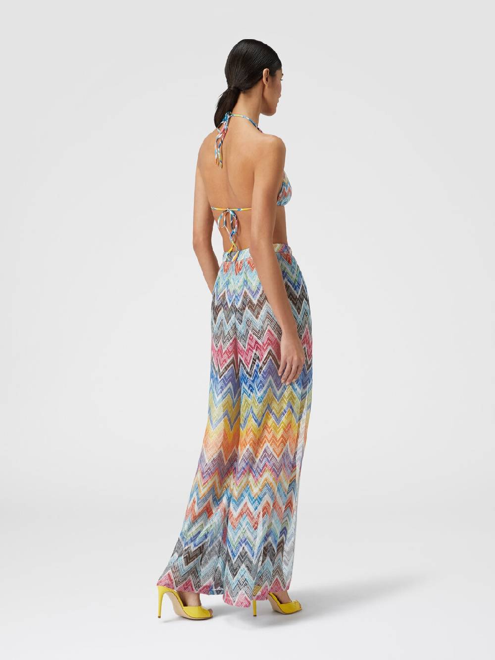 M Missoni Pantapalazzo con stampa zig zag e lurex Sconto