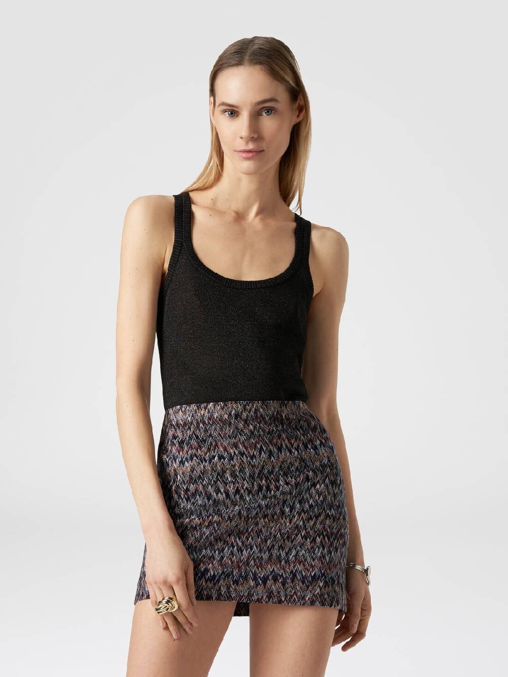 M Missoni Minigonna in misto viscosa lamé zig zag Offerta