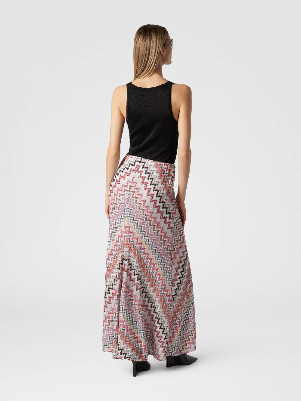 M Missoni Gonna lunga in viscosa lamé zig zag Online