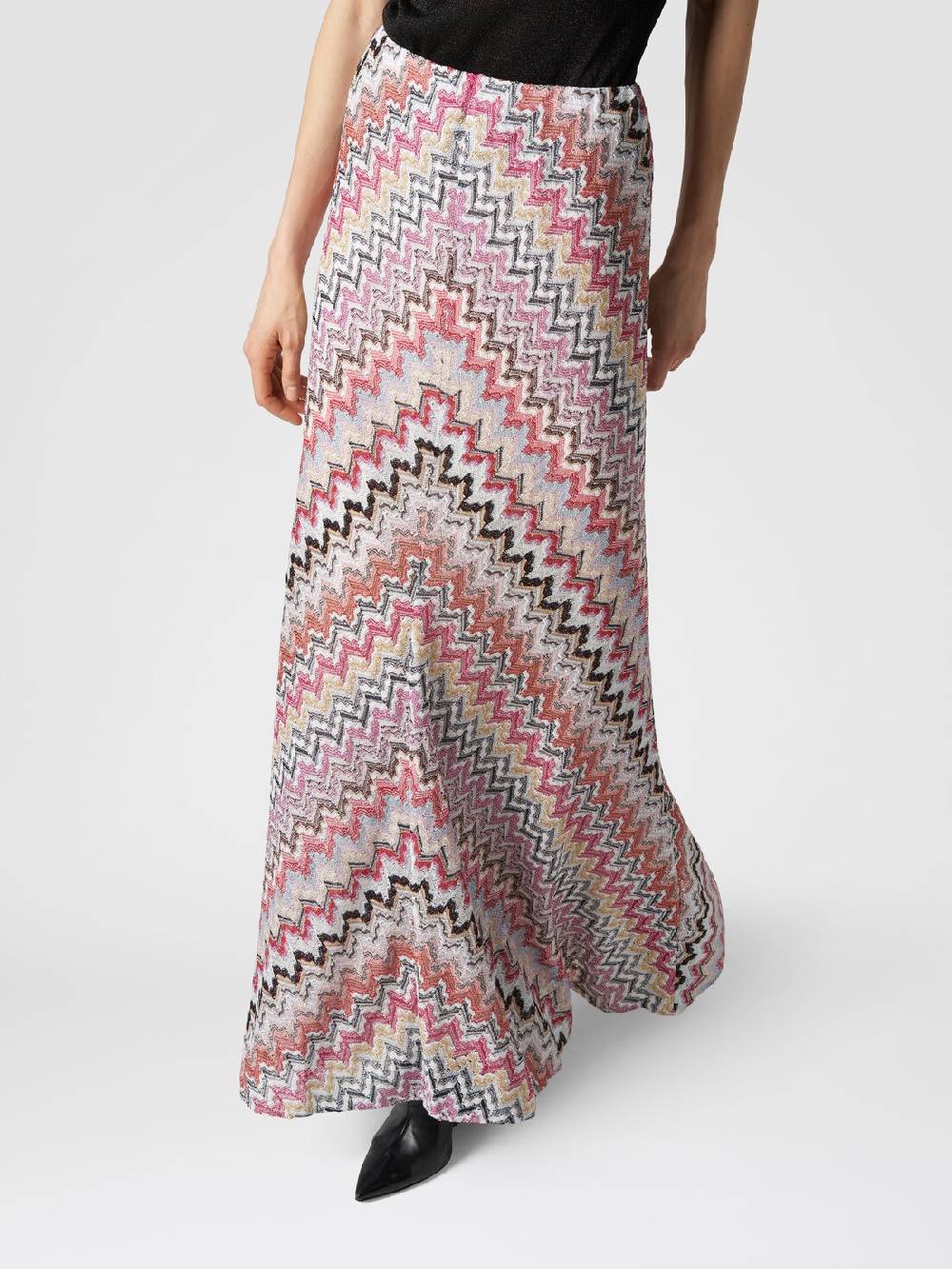 M Missoni Gonna lunga in viscosa lamé zig zag Online