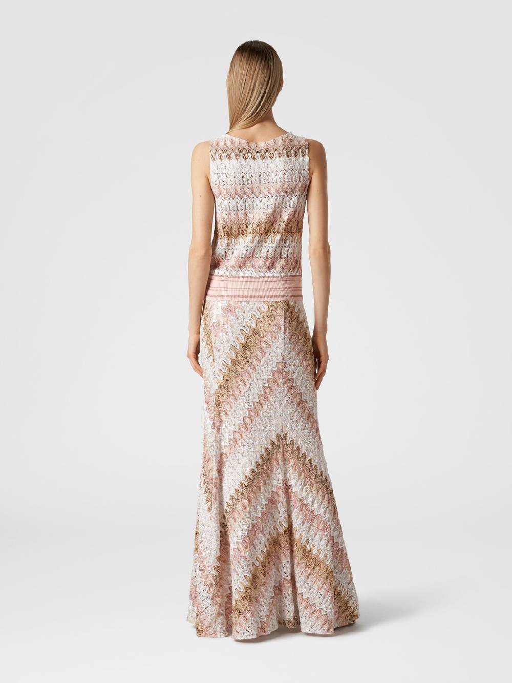 M Missoni Gonna lunga in misto viscosa lamé effetto pizzo Offerte