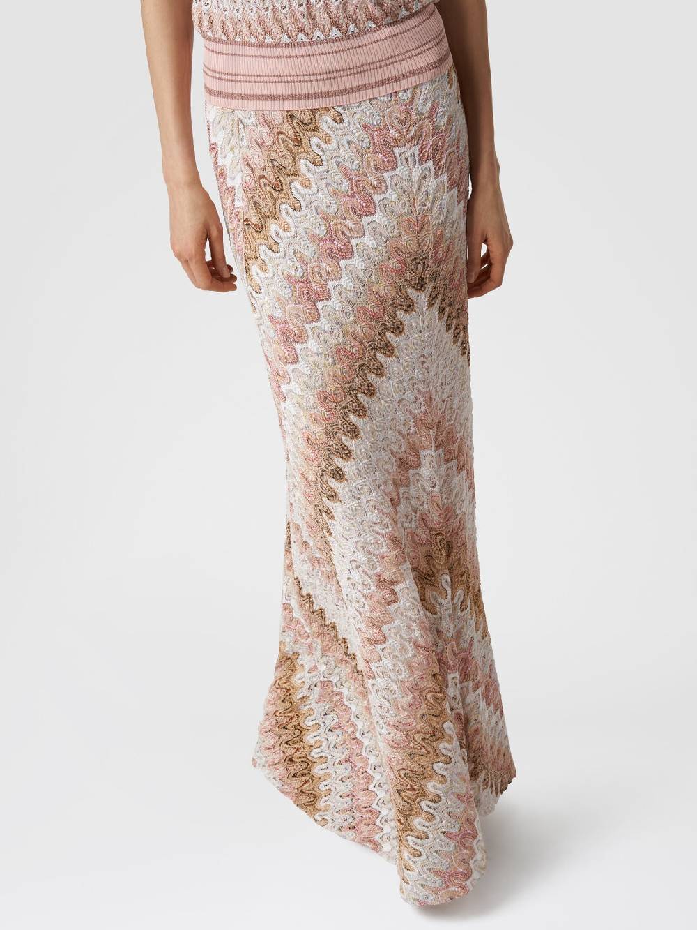 M Missoni Gonna lunga in misto viscosa lamé effetto pizzo Offerte
