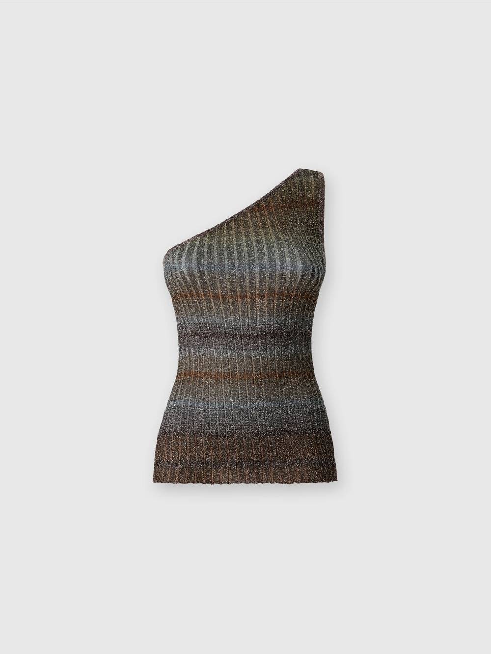 M Missoni Top monospalla in viscosa lamé a costine Vendita Economica