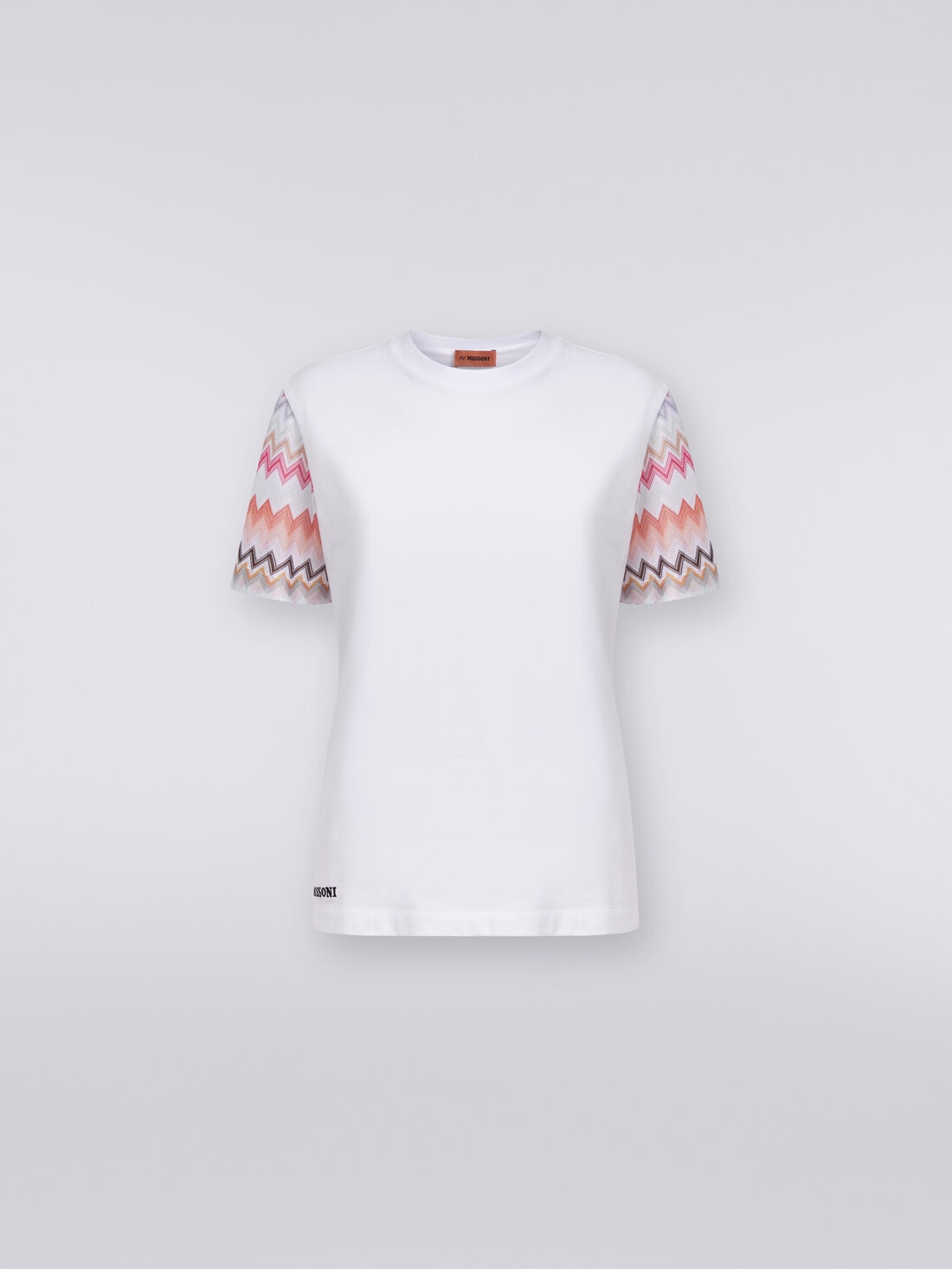 M Missoni T-shirt girocollo in cotone con inserti zig zag I Più Venduti