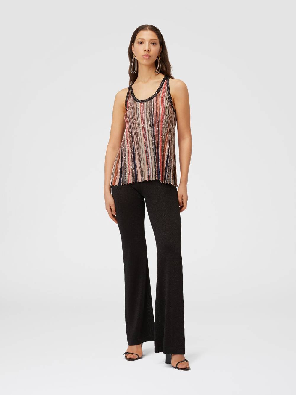 M Missoni Canottiera in maglia a righe verticali con paillettes Vendite Flash