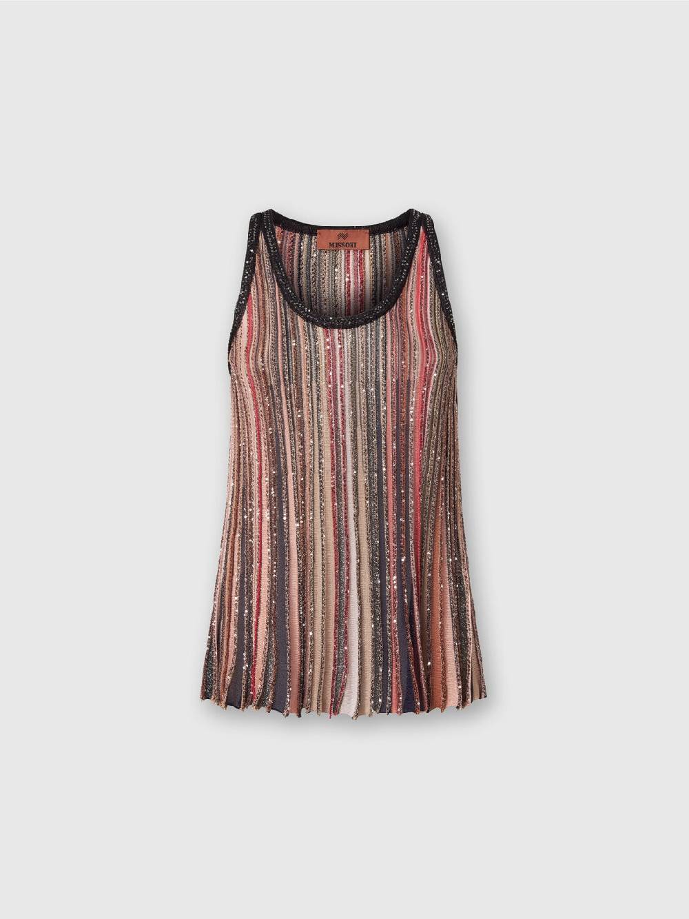 M Missoni Canottiera in maglia a righe verticali con paillettes Vendite Flash